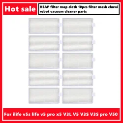 HEAP filter mop cloth 10pcs filter mesh for chuwi ilife v5s life v5 pro x5 V3L V5 V3S V3S pro V50 robot vacuum cleaner parts