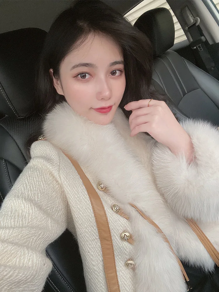 Small Fragrant Wind Fox Fur Fur All One Fur Jacket Women 2024 Autumn Winter New Short Fashion Single Breasted Faux Fur Coat