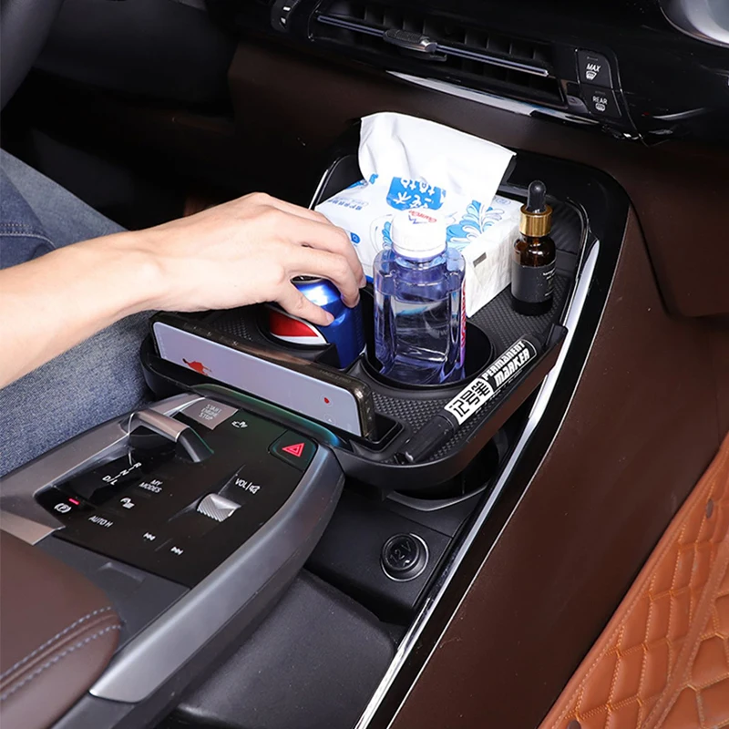 لسيارات BMW X1 iX1 U11 U12 2023 2024 2025 صندوق تخزين حامل كأس التحكم المركزي مصنوع من مادة ABS صندوق تخزين داخلي للسيارة