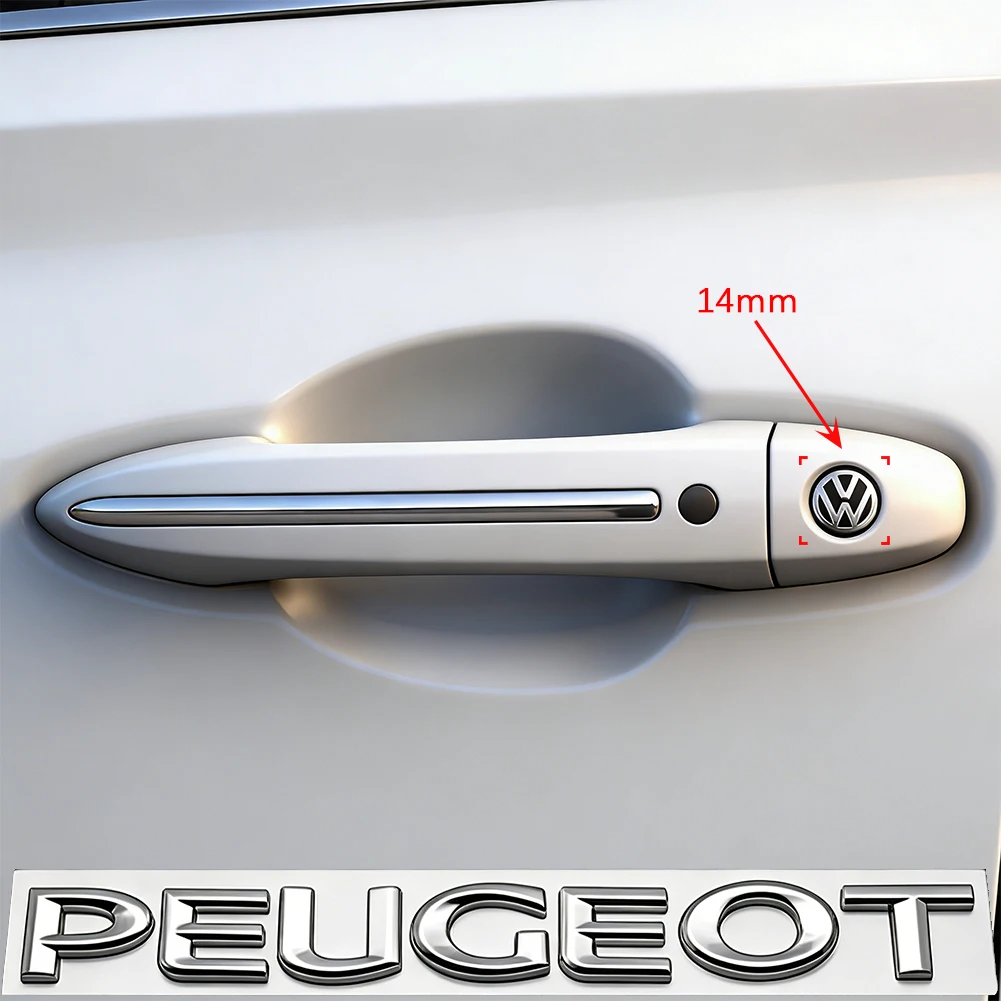 5/10 Stück 14MM Auto-Fernbedienungsschlüssel-Emblem Metall-Logo-Aufkleber für VW GTI Polo Golf Passat Tiguan Arteon Touareg CC Taigo Caddy Je – Detail 2
