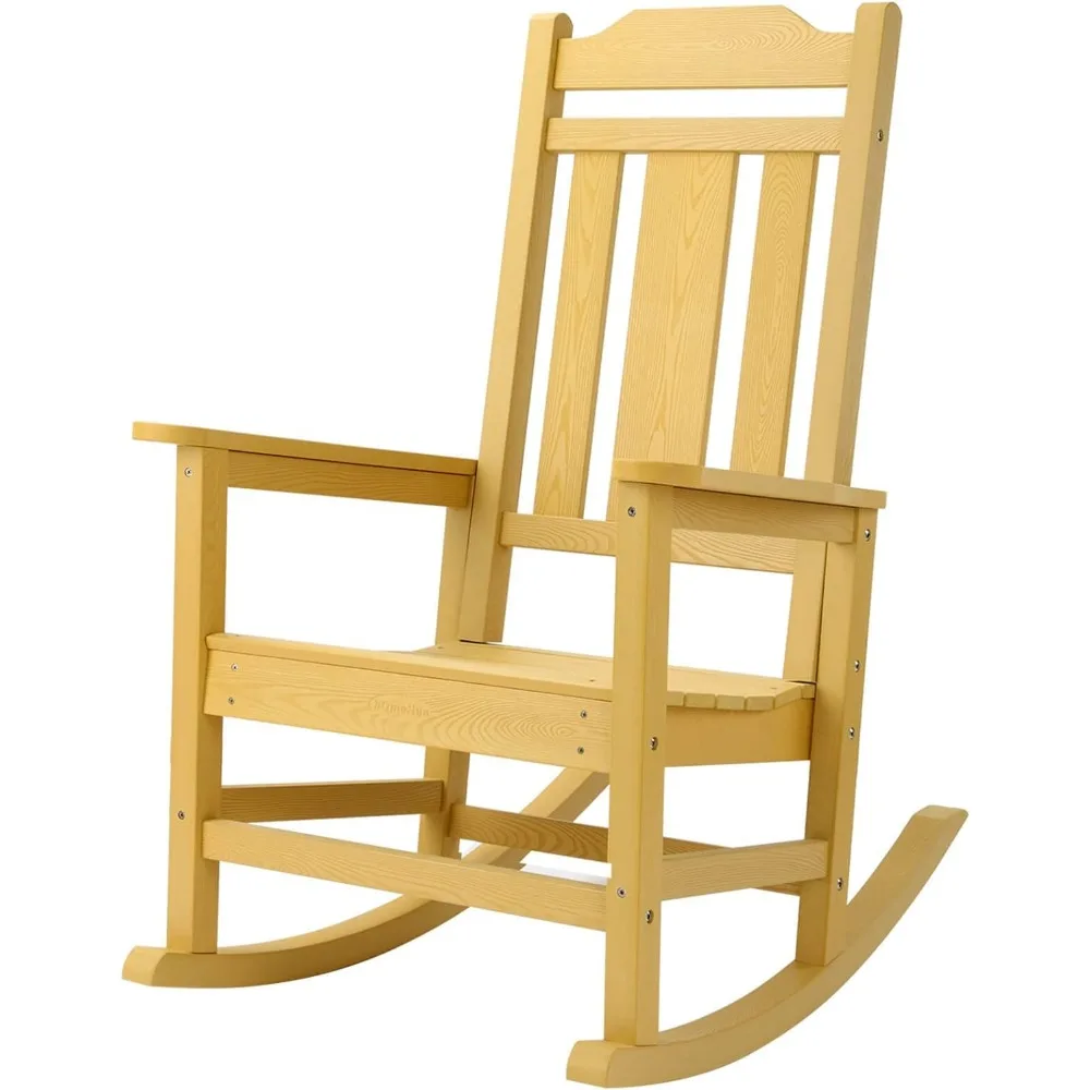 

Outdoor Rocking Chair, HIPS All-Weather Resistant Patio Rocker Chair for Adults, Easy Assembly for Porch, Backyard, Lawn