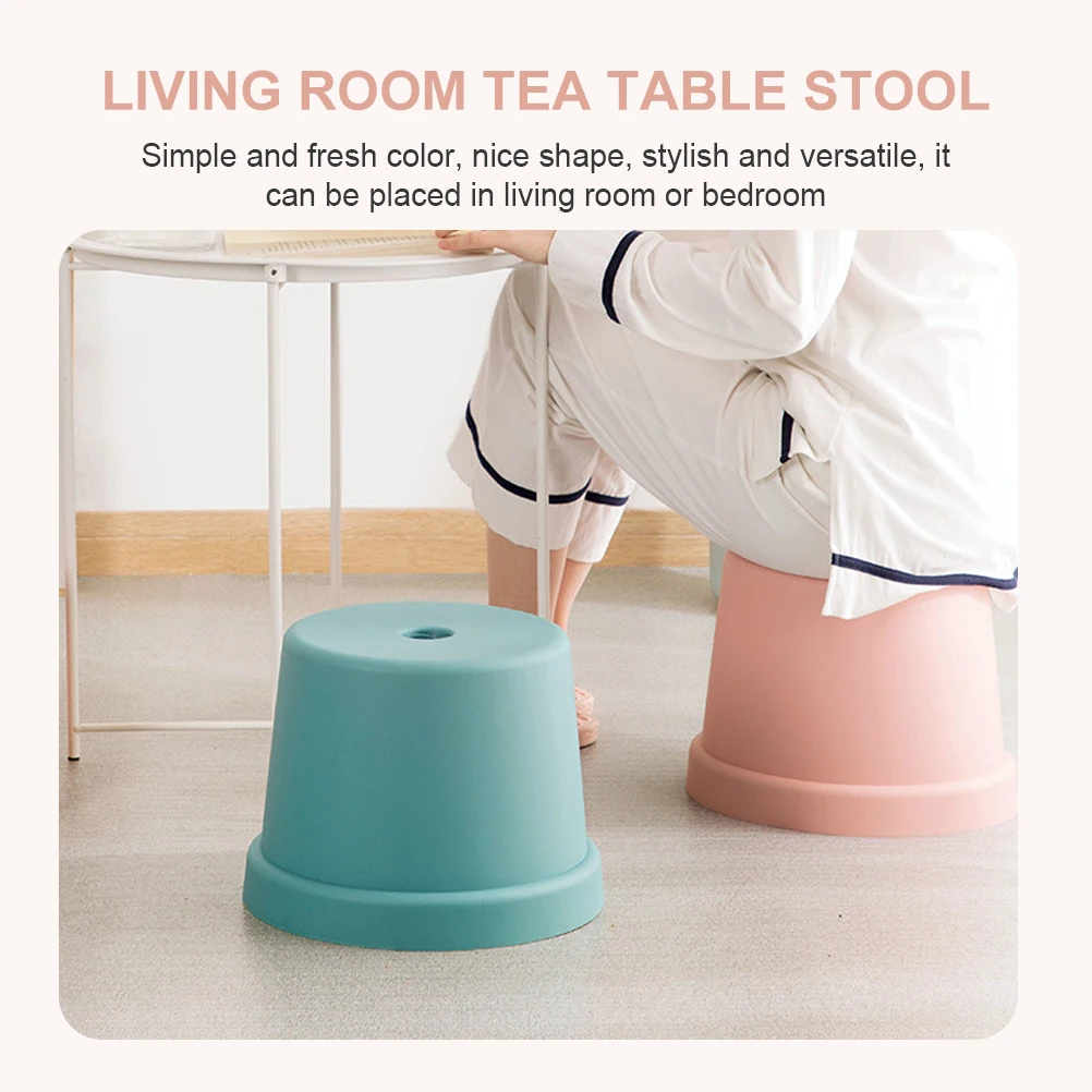 Taburete de plástico para niños, taburete antideslizante para cambiar zapatos, rosa, pequeño sentado, resistente, ligero, portátil, seguro para niños