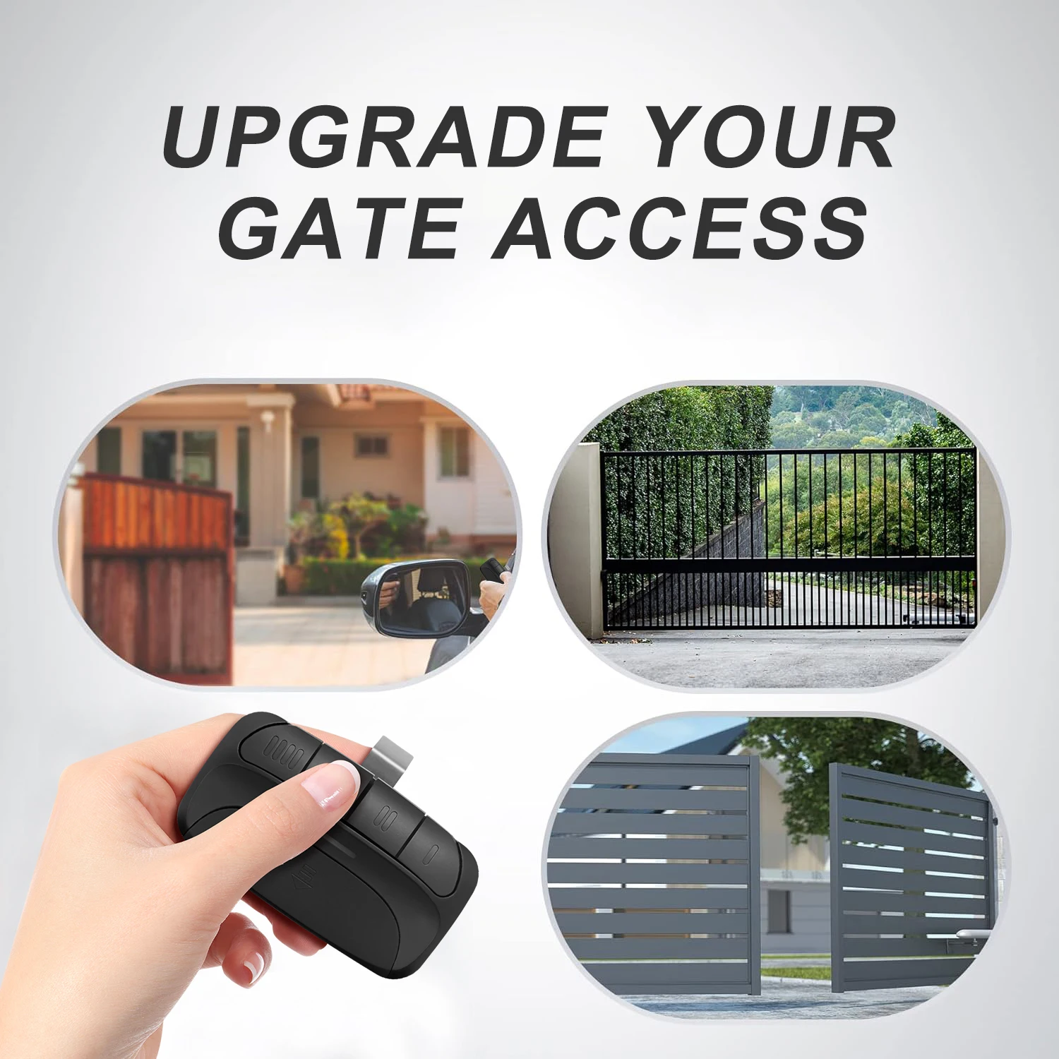 EZYOPENTECK Gate Opener Remote Control with 100' Range Visor Clip, Campatible with all EZYOPENTECK swing and sliding gate opener