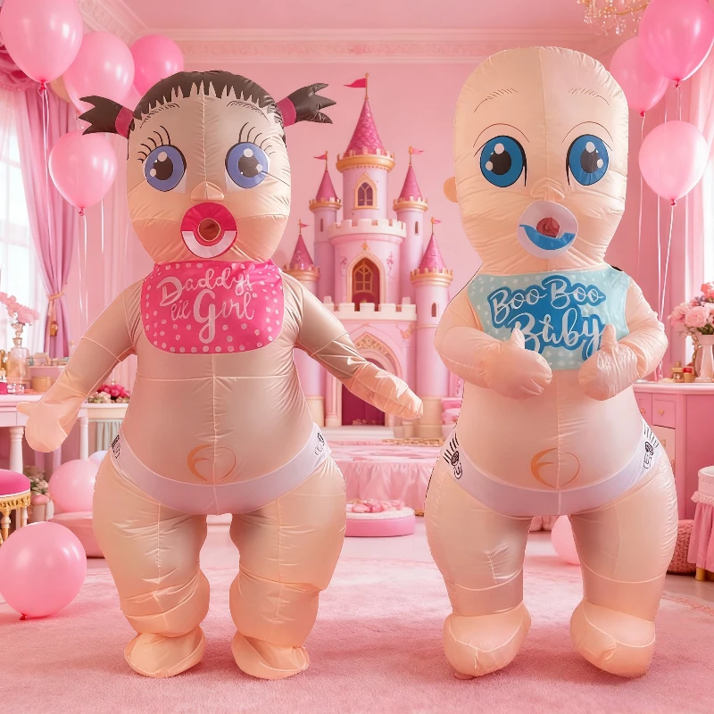 

Inflatable baby costume inflatable full body baby jumpsuit through fun funny fancy dress Christmas carnival cosplay party