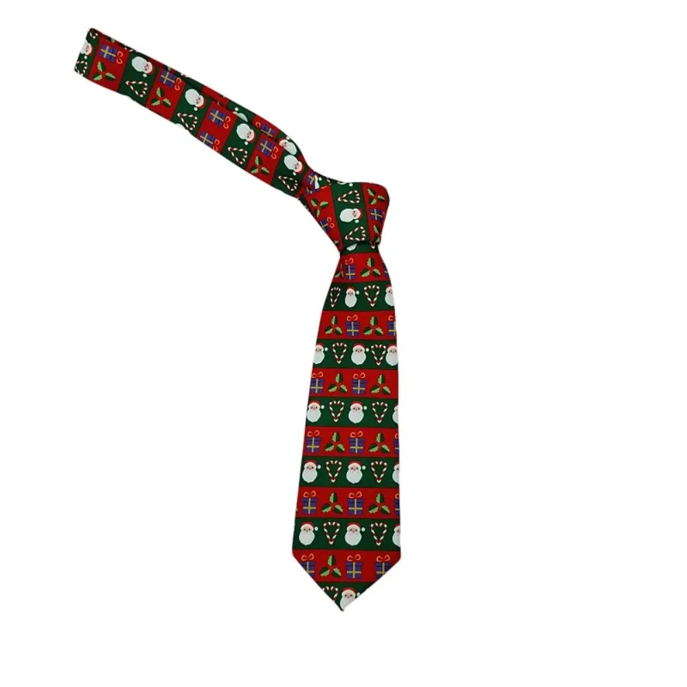 Creative Santa Claus Christmas Necktie Gift Snowflakes Xmas Shirt Tie Reindeer Christmas Tree Man Necktie Party