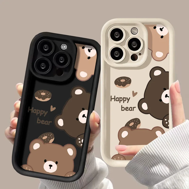 Süße Bär Handy hüllen für iPhone 11 Hülle iPhone 13 12 14 15 Pro Max 7 8 plus se 2020 2022 xsmax x xr weiche flüssige Silikon hülle
