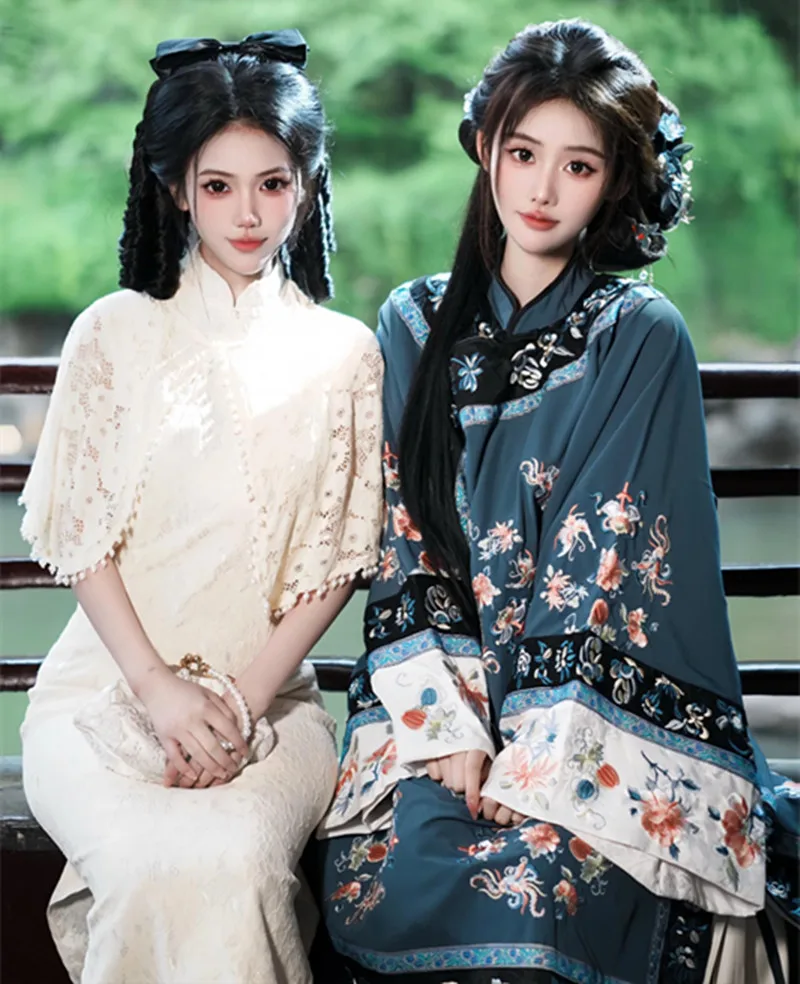 

Ele Hanfu Fem Suit Travel Photoaphy Outfit acious Miss Studng Abroad Friend Sister Portrait oot Traditional Co...
