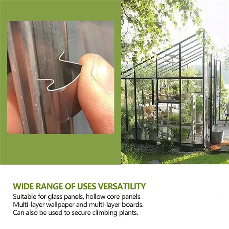 

ABBO-25Pcs Greenhouse Glass Clips Stainless Steel Greenhouse Glazing Clips Greenhouse Glass Sprung G Clips Glazing Repairs