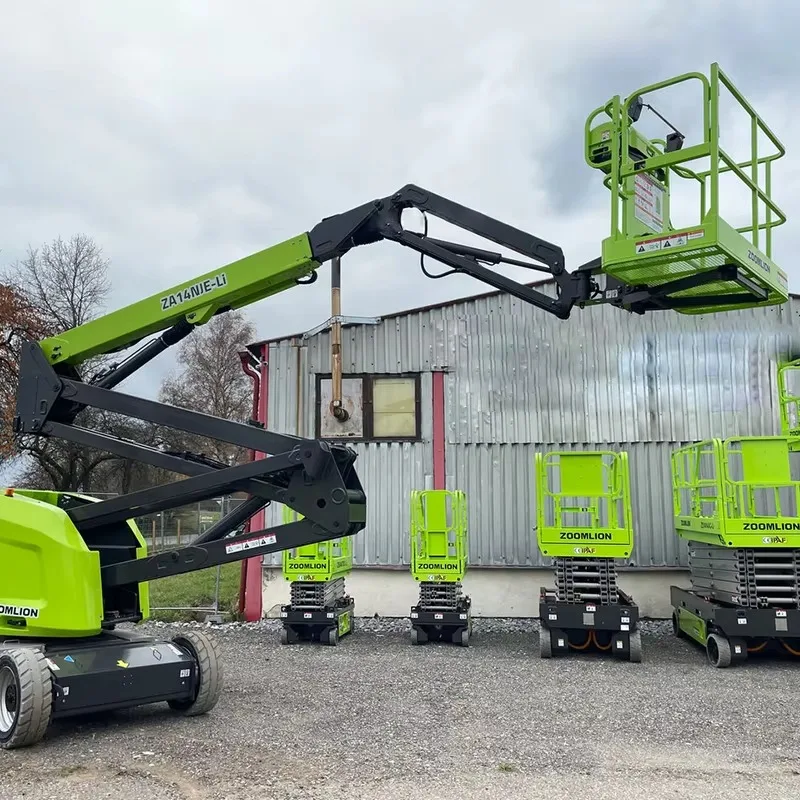 Landscaping Arboriculture ZA14NJE 16m Boom Lift Platform 90 Rotation Diesel 230kg Capacity Solid Tires Tree Pruning
