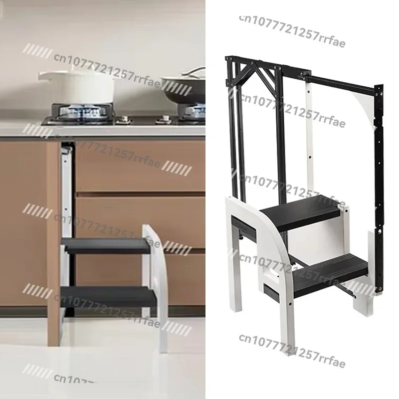 Aluminum Children's Multi-purpose Two-story Non-slip Adjustable Children's Light Stairs Foldable Platform Step Stool Ladder