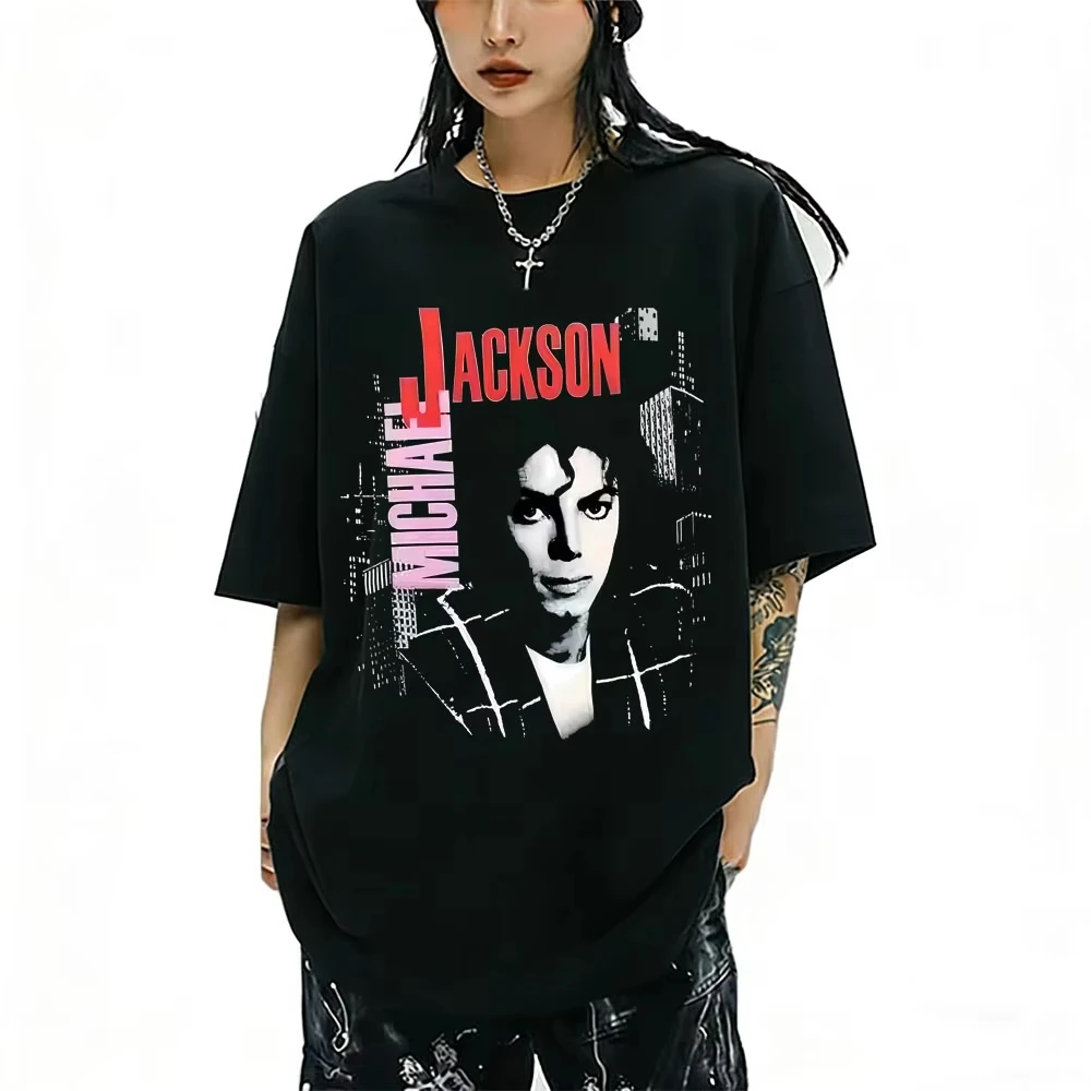 King of Pop Michael Jackson Graphic T-shirt Women Casual High Quality Soft Cotton T Shirts Male Gothic Rock Oversized Streetwear