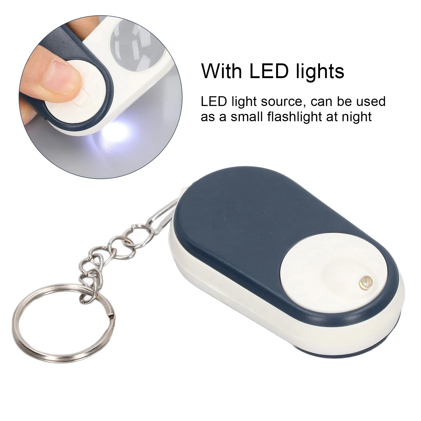 10X Pocket Magnifying Glass Double Layer Lenses Folding Handheld Mini Magnifier Keyring with LED Light