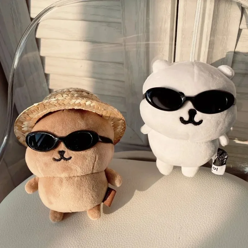 액세서리 6.5cm 타원형 선글라스 Labubu MSD SD 플러시 인형 선글라스 용 패션 투명 플라스틱 안경