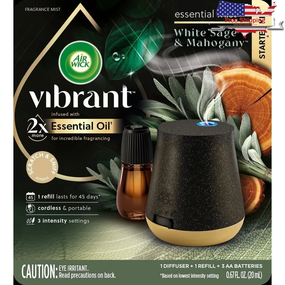 

Освежитель воздуха с ароматическим маслом и эфирным туманом, диффузор, стартовый комплект, белый мудрец, красное дерево, портативная регулируемая автоматическая система ароматизации