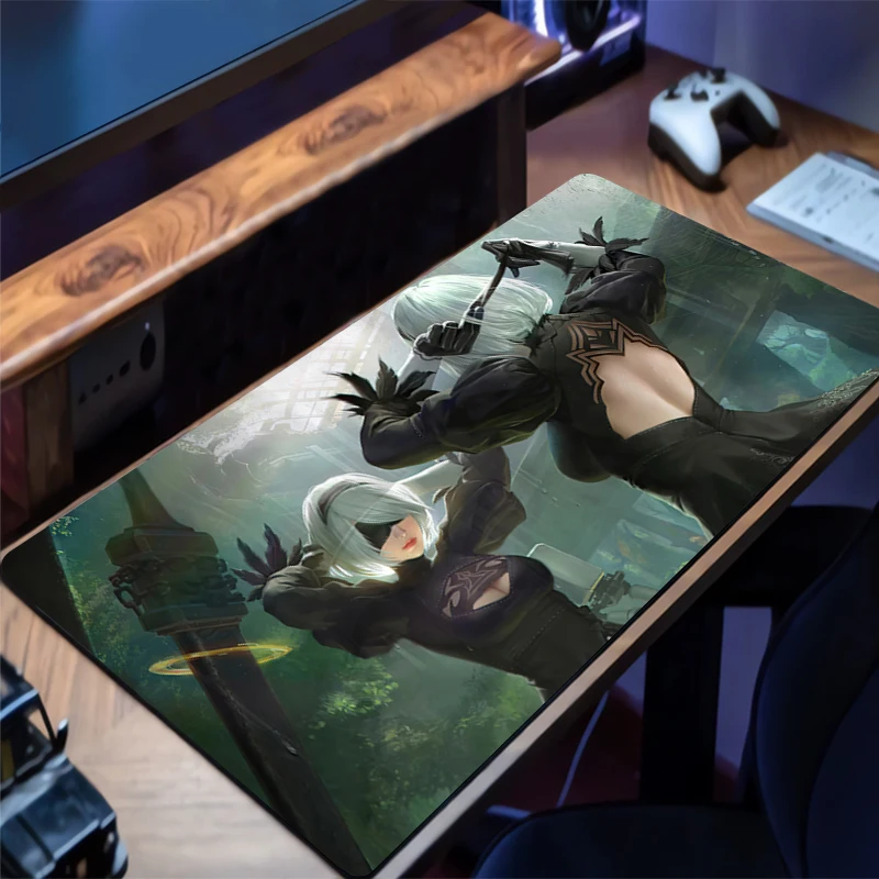 Alas Mouse Besar YoRHa No.2 Tipe B Alas Mouse Pemutar Game E-sport Alas Keyboard Laptop Alas Anti-selip Alas Mouse Anime Game PC