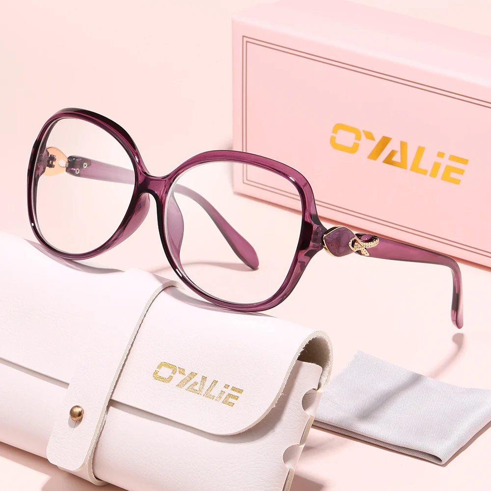 Oyalie Modische Mehrfarbige Großrahmen-Brille mit Exquisiten Goldakzenten Verleihtet einem Luxusgefühl und Detailgenaue Schönheit, Was Sie für Verschiedene Anlässe Geeignet Macht, um Ihren Look zu