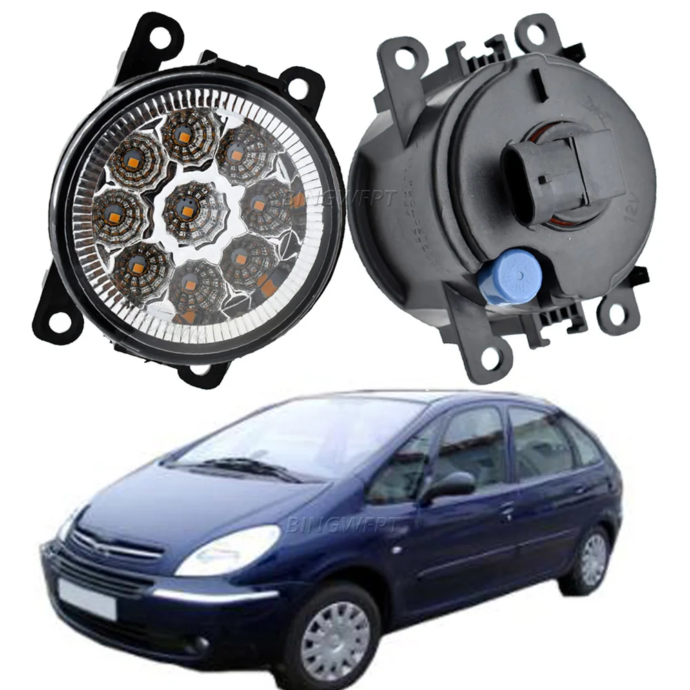 Lâmpadas de nevoeiro dianteiro para carro, LED, Montagem, Luz diurna, DRL, 12V, Citroen Xsara, Picasso, MPV, N68, 1999-2015, 2 peças