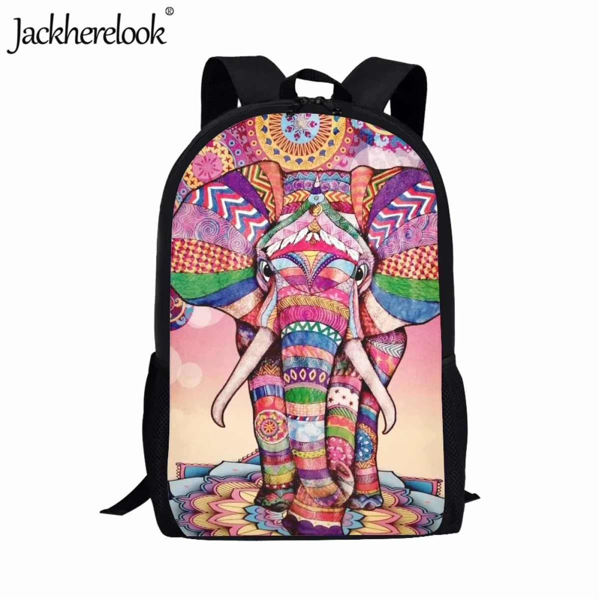 

Jackherelook Fashion Trendy Polynesian Elephant Art School Bag for Teen Children Travel Backpack Practical High Student Book Bag