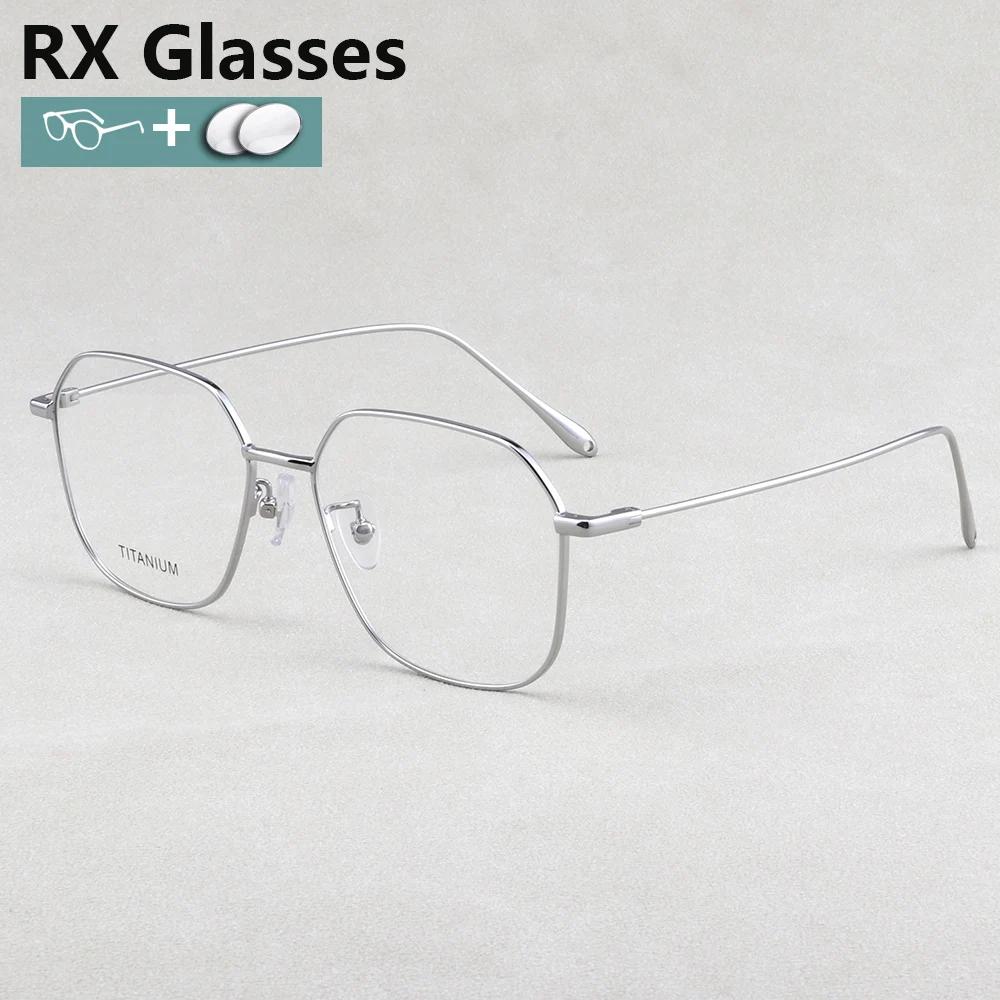 

RX Prescription Glasses Women Pure Titanium Optical Frame Myopia Lenses Progressive Anti-Reflection Anti Blue Light Eyewear