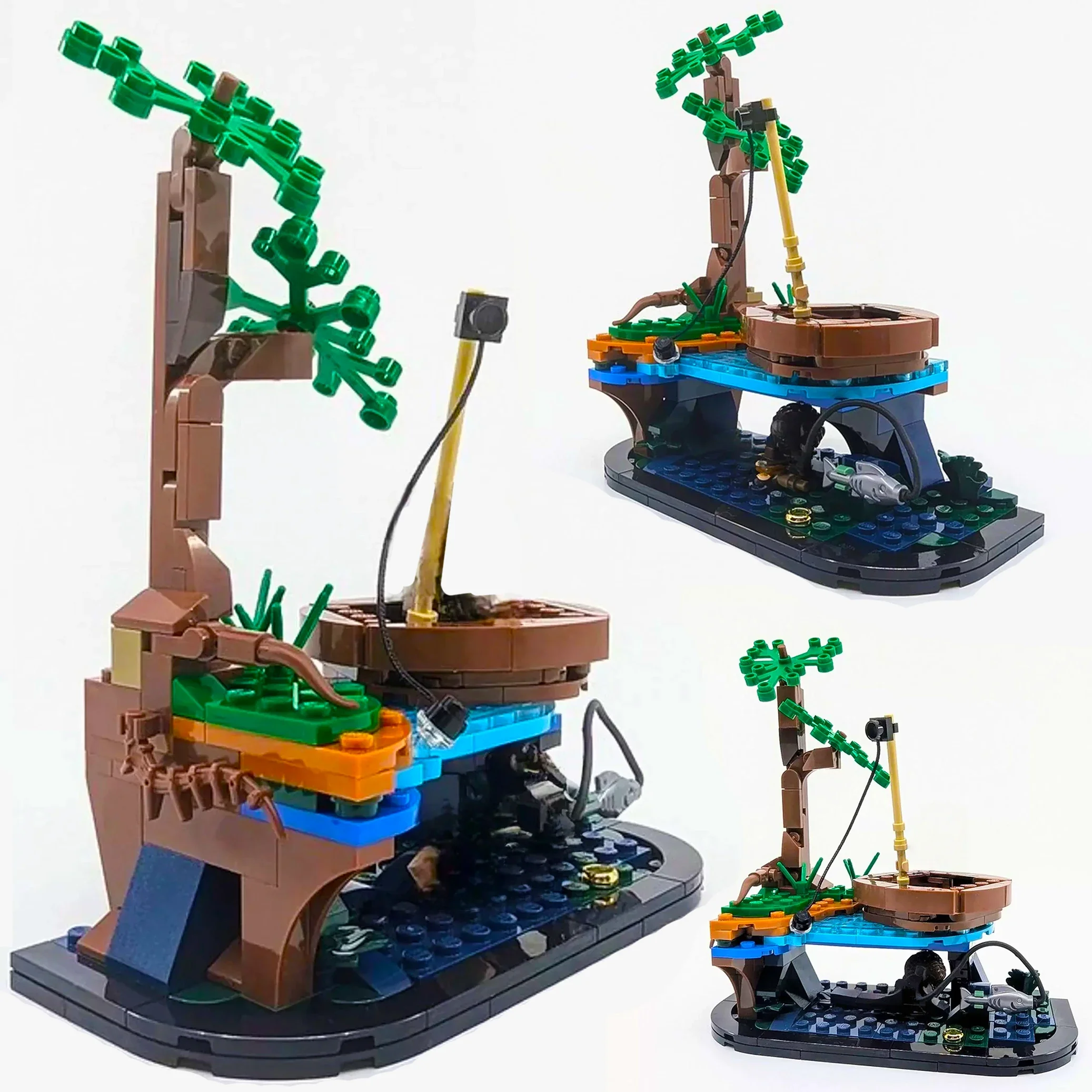 

Creative The Lord of the Rings: Sméagol & Déagol Building Blocks Ship Boat Assembling Ornaments Bricks Christmas Boy Toy Gift