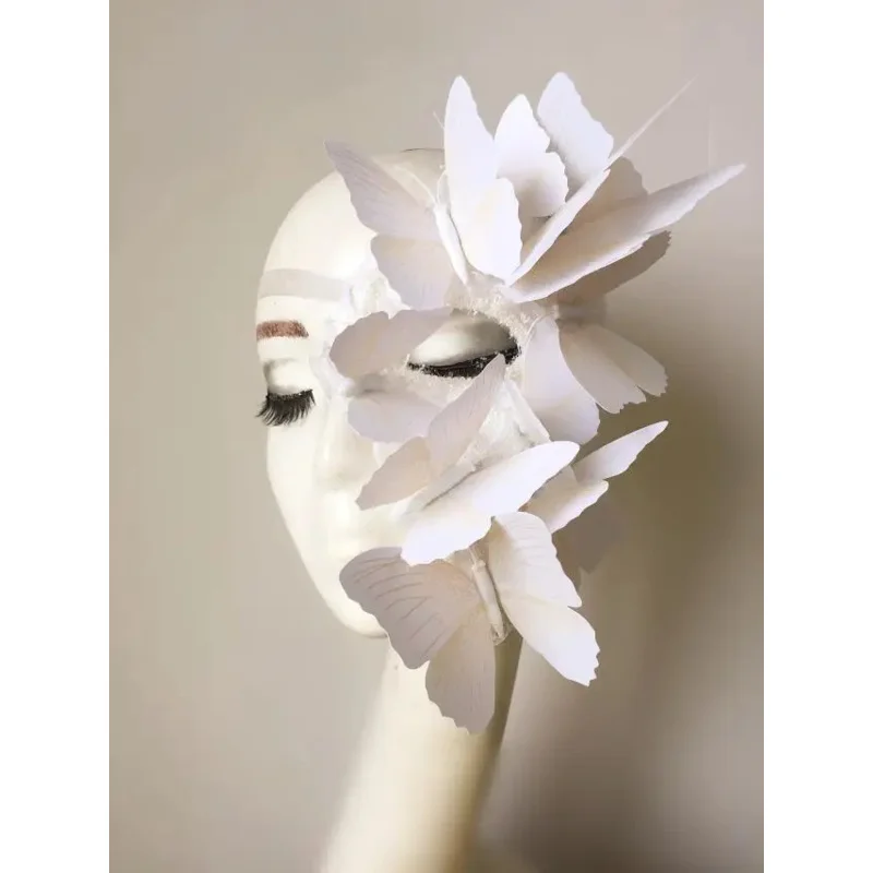 Female Half Face Cover Butterfly Mask Party Girl Cosplay Accessories Stage Model Catwalk Performance Makeup Props Masks