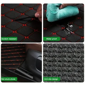Waterproof leather car floor mats, universal auto foot pad protector, car rug, accessories, 5 pcs 10 Main Waterproof Carpet Sales - №3