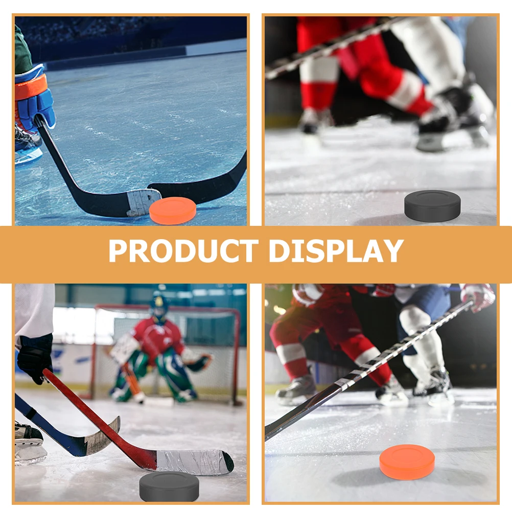 4 Buah Puck Hoki Es PVC dengan Kekerasan Tinggi dan Elastis untuk Latihan, Memukul Akurat, Perlengkapan Hoki