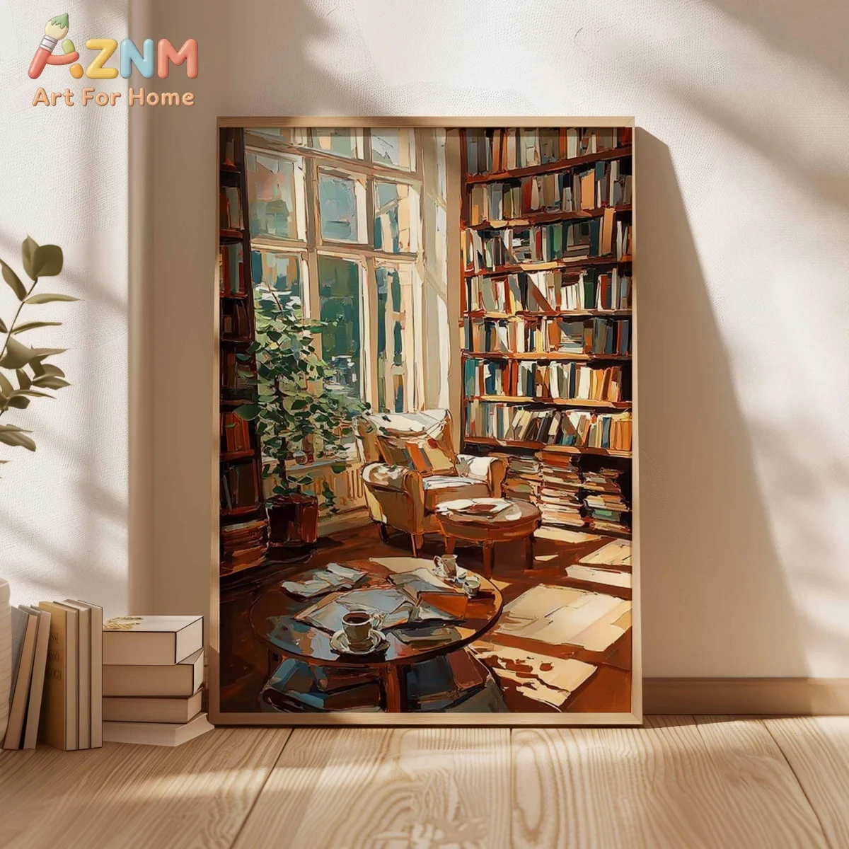Cozy Reading Room Canvas Prints Poster Impressionist Vintage Rustic Library Art Prints Bedroom Book Lover Wall Art Home Decor