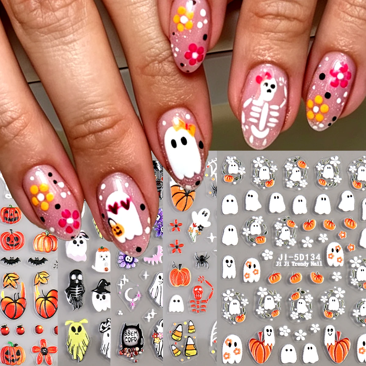 5D Embossed Halloween Nail Sti - огляд і ціна Nail Art Gothic