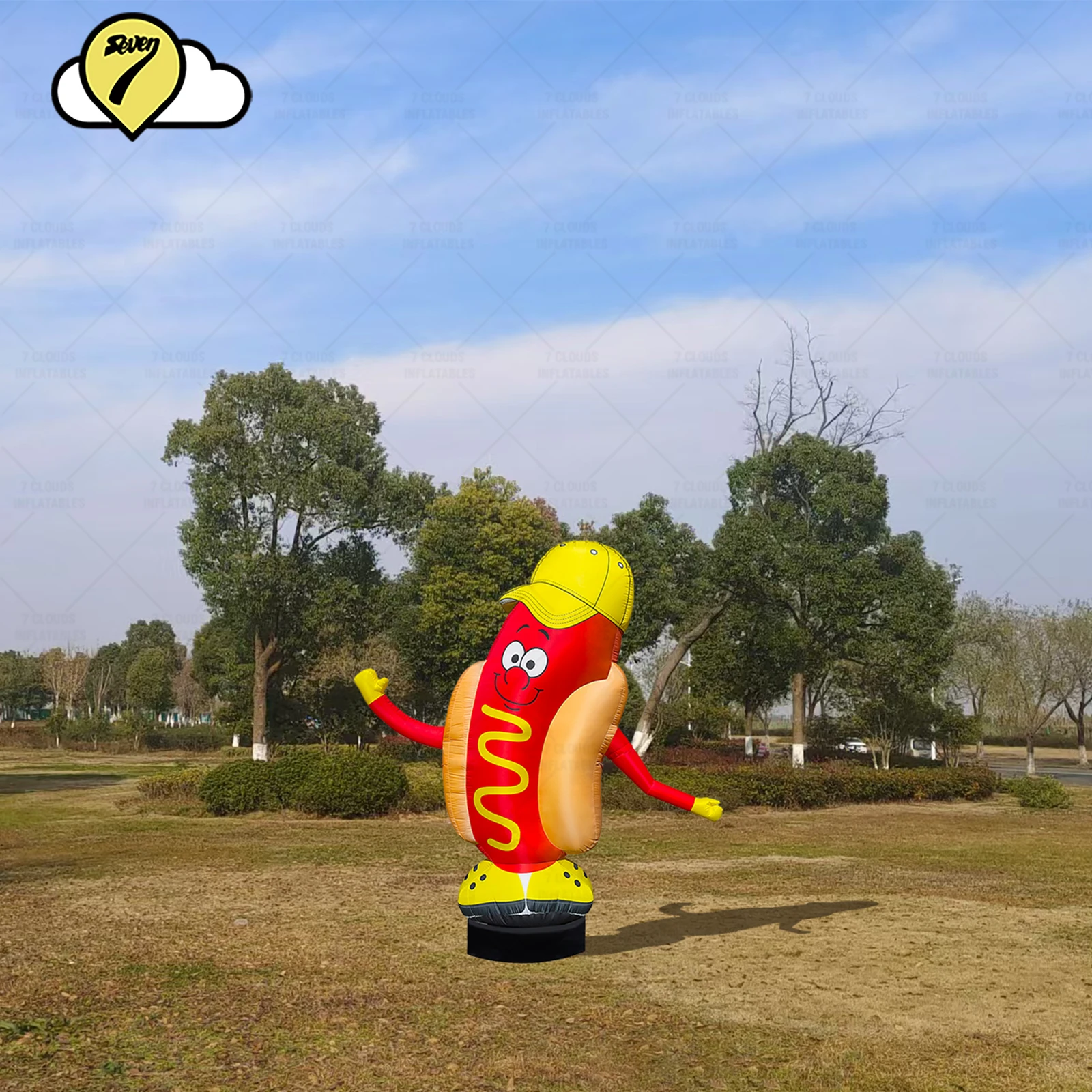 2.5m Customize Hot Dog Shop sky tube man air dancer Inflatables chef Advertising Cook sky dancer waving arms Decor balloons Toys