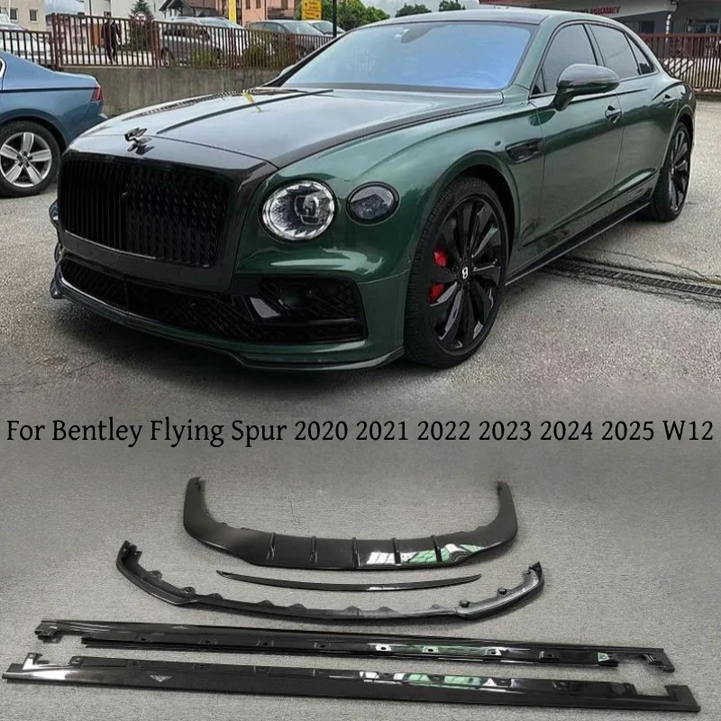 

For Bentley Flying Spur‌ 2020-2025 W12 Carbon Fiber Front Lip Rear Diffuser Bumper Side Skirt Spoiler Body Kit Splitter Refits