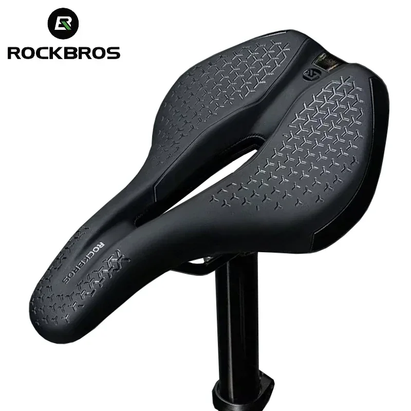 

ROCKBROS Mountain Road Bike Saddle Breathable Shockproof Cycling Seat PU Non-Slip Leather Racing Speed Bicycle Accessories