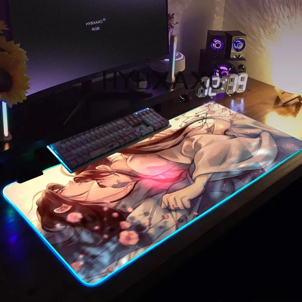 Mo dao zu shi Mousepad Custom Skin Cartoon Anime Gaming RGB Mouse Pad Keyboard Mouse Mats Desk Mat Accessories Girls Bedroom