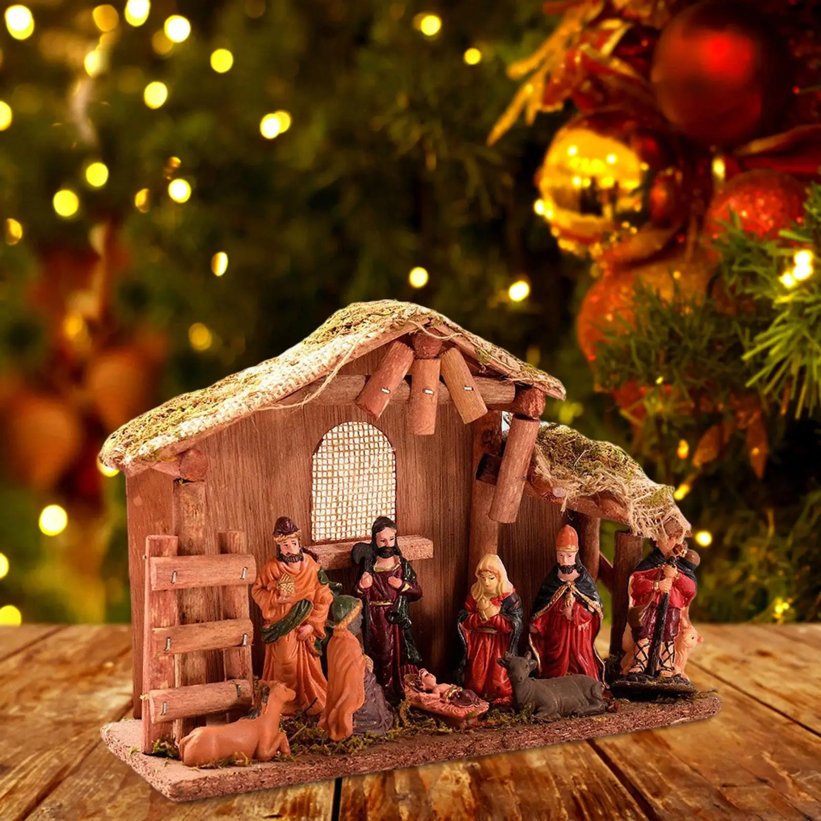 Christmas Nativity Scene Figurine Religious Ornament Traditional Housewarming