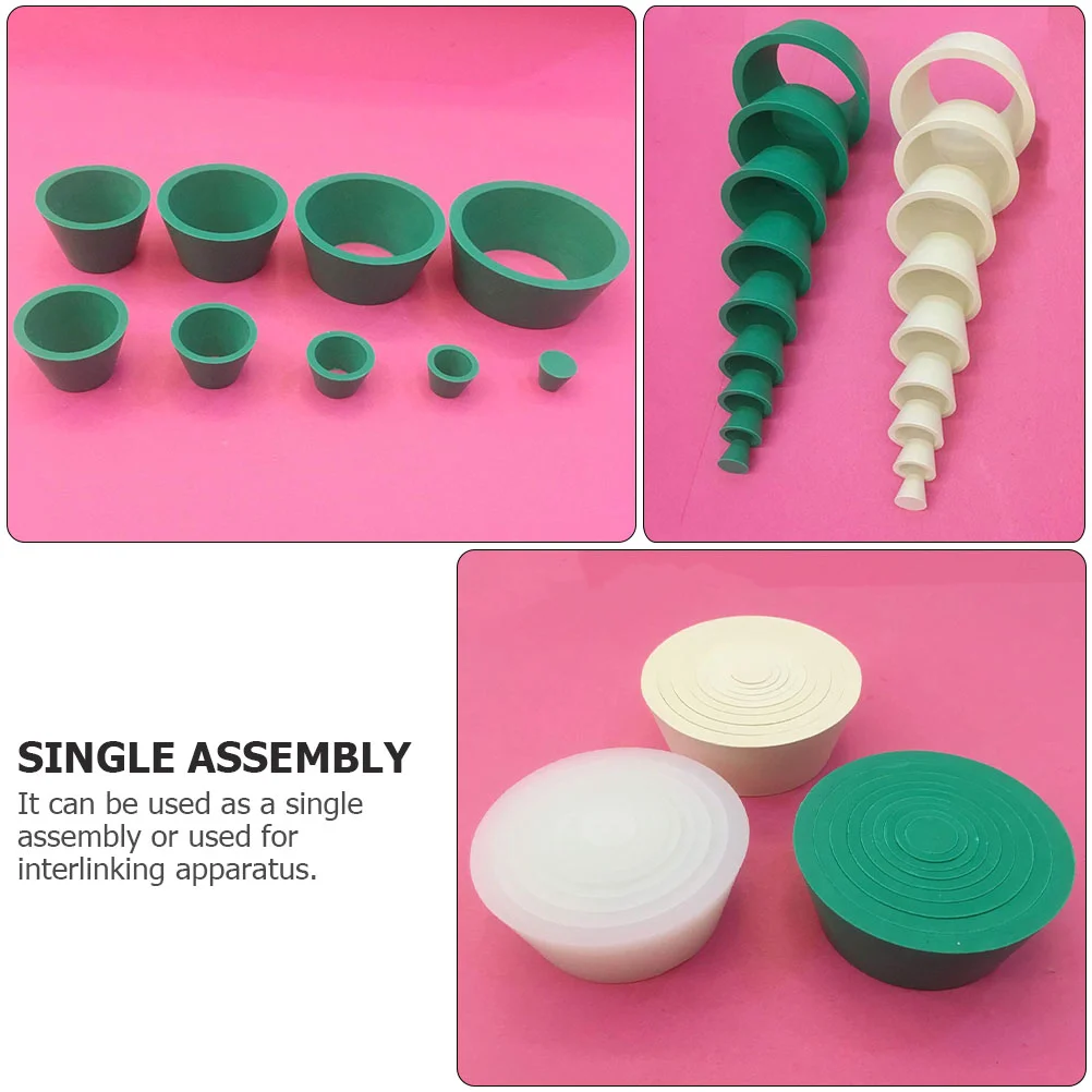 9 Pcs Suction Bottle Mat Flask Cone Filtration Assemblies Tapered Filter Adapter Smooth Rubber Stopper Silica Gel