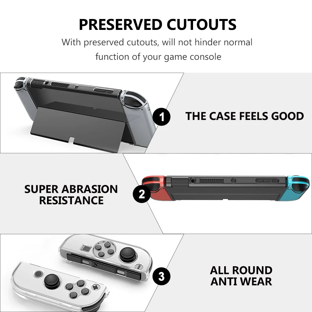 1 set Custodia protettiva per PC trasparente per Switch Console di gioco Oled Shell Protezione per console di gioco Robusta copertura rigida Accessori da gioco