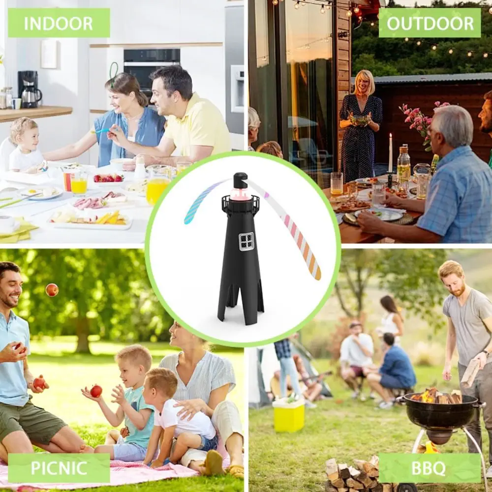 Device Rechargeable Fly Fan High Low Speed Rotation Portable Indoor Fan Flashlight Design Fly Trap Outdoor