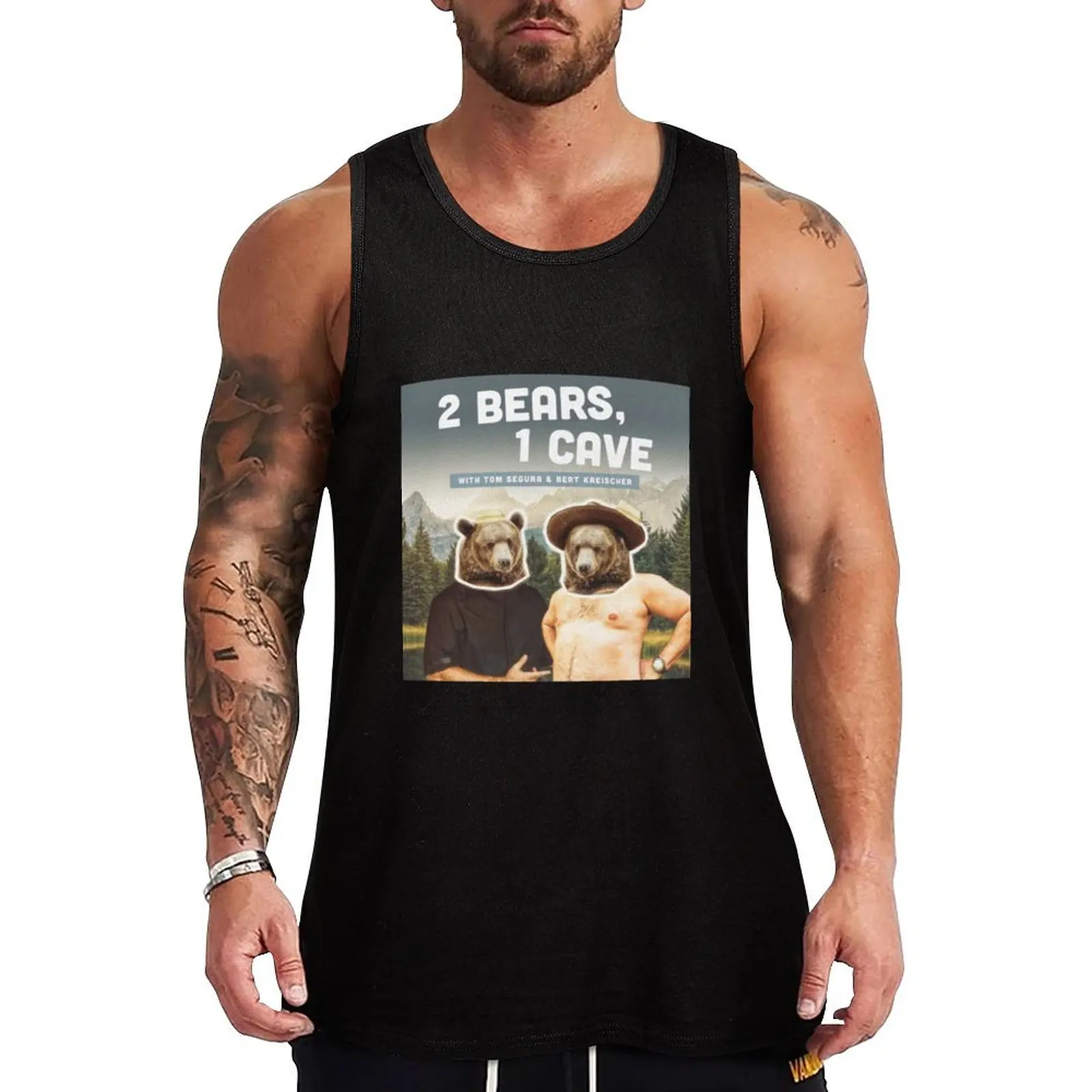 2 BEARS, 1 CAVE PODCAST Tank Top basketball Men's gym t-shirts mens gym clothes