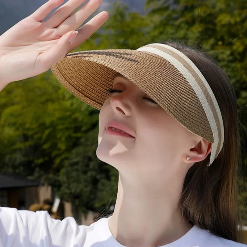Breitkrempiger Vintage UPF Sonnenhut, Beiger UV-Schutz-Hut, Y2K Urlaubs-Strandhut, Modischer Hut für Frauen, Unverzichtbar für den Urlaub – Detail 2