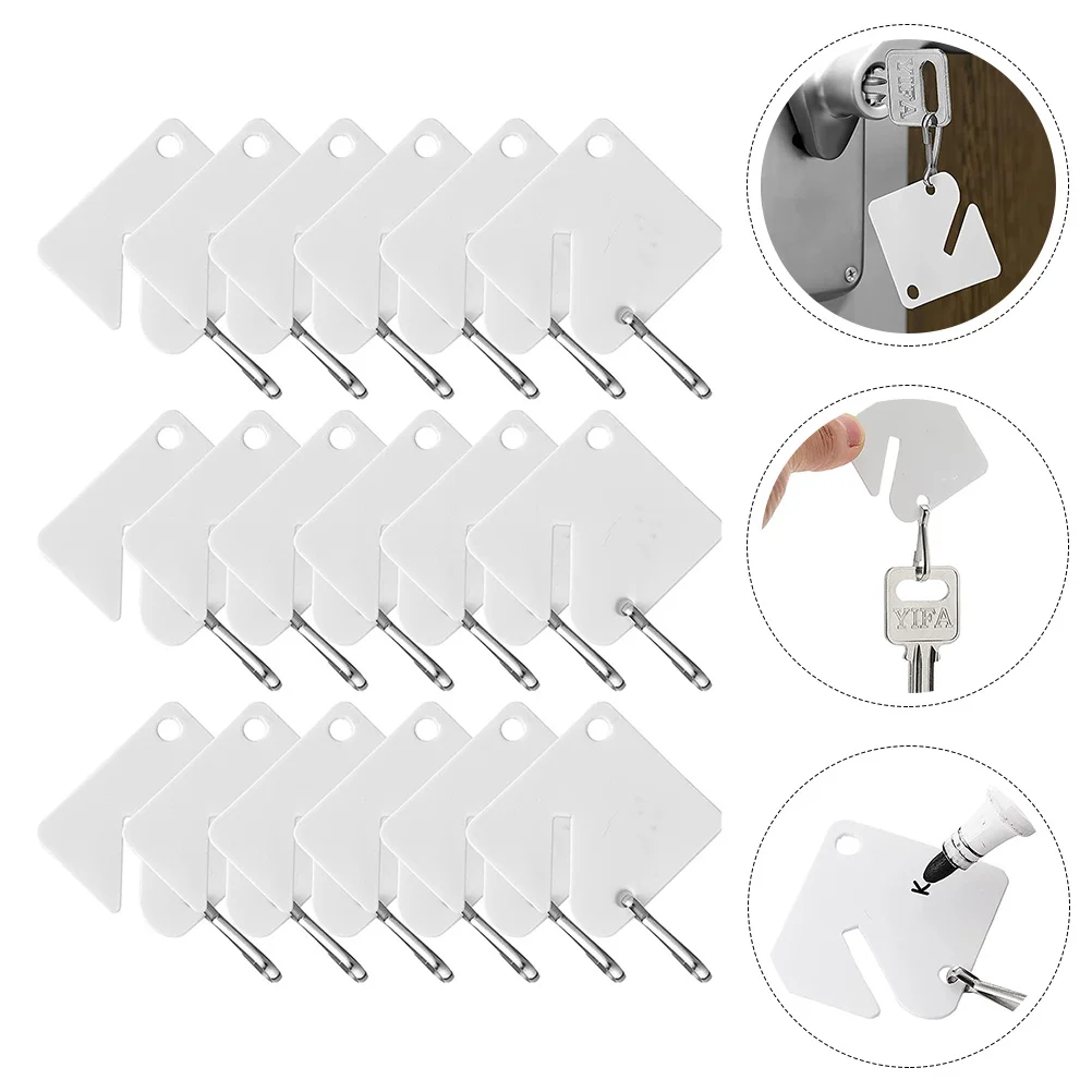 

60 Pcs Car Key Ring Keychain Tag Keychains Accessory Accessories ID Label White Labels