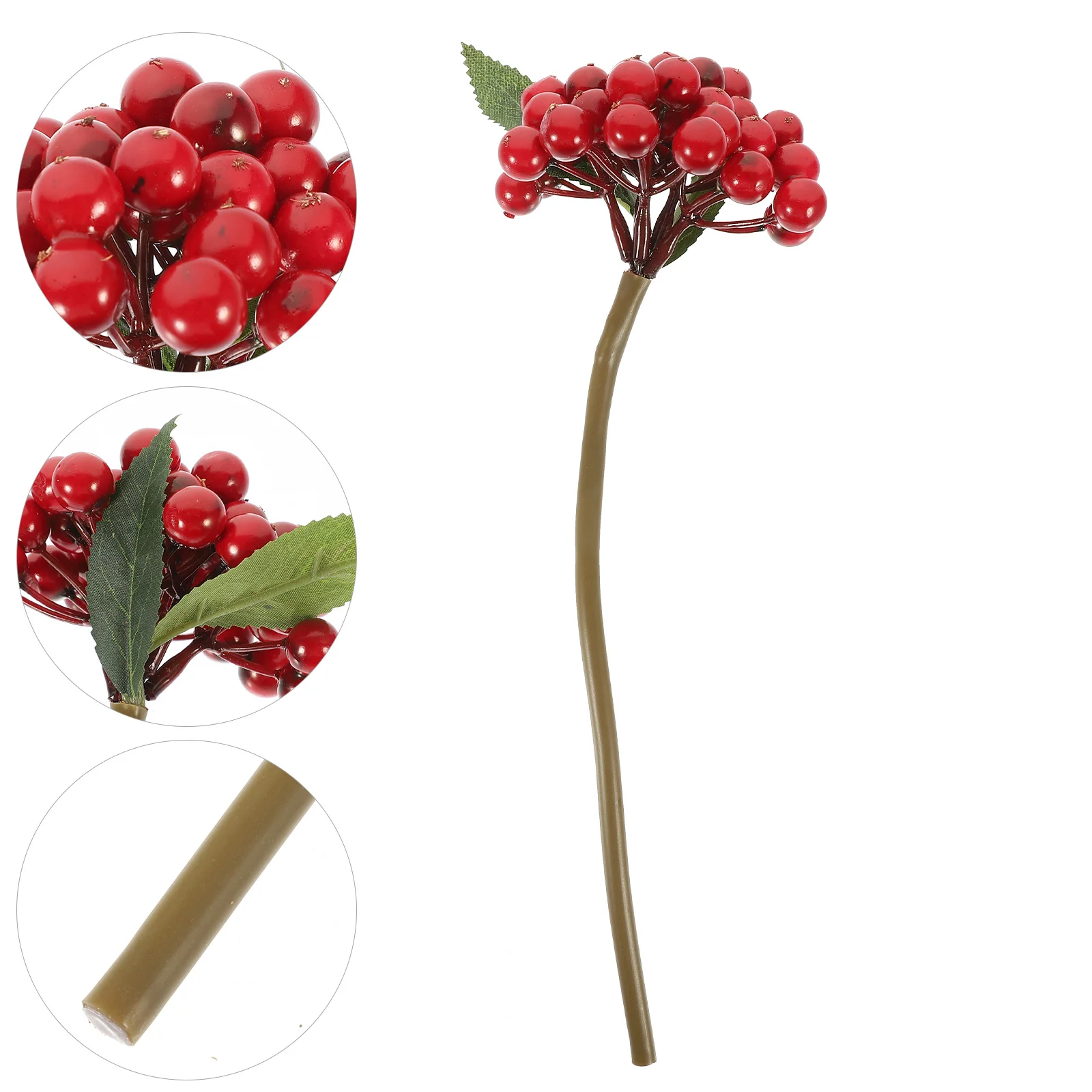 

5Pcs Fake Berry Branches High Simulation Plastic Stems for Xmas Tree Wreath Flower Arrangement Home Office Party Decor