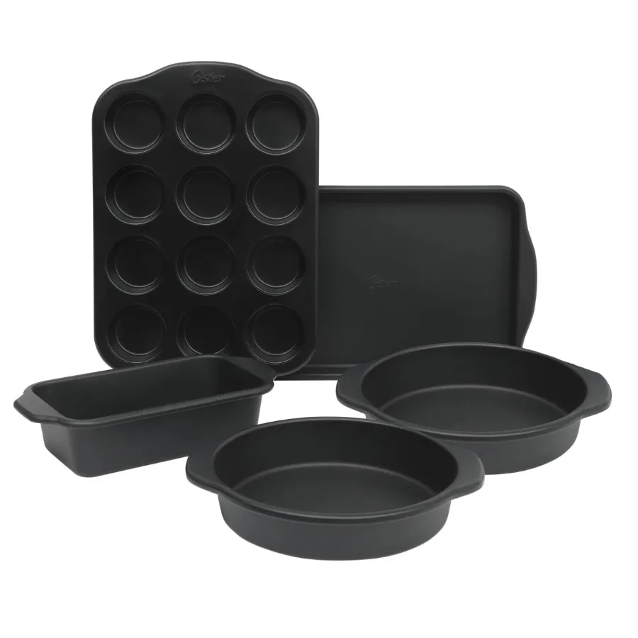 Teston Platinum Collection 5 Piece Nonstick Carbon Steel Bakeware Set in Matte Black