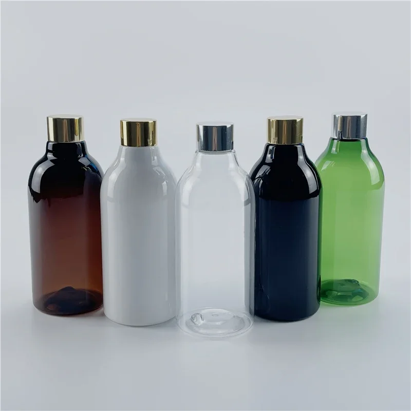 

300ML X 20 White Clear Black Empty Plastic Aluminum Screw Cap Bottle Toner Refillable Containers PET Makeup Hydrosol Containers