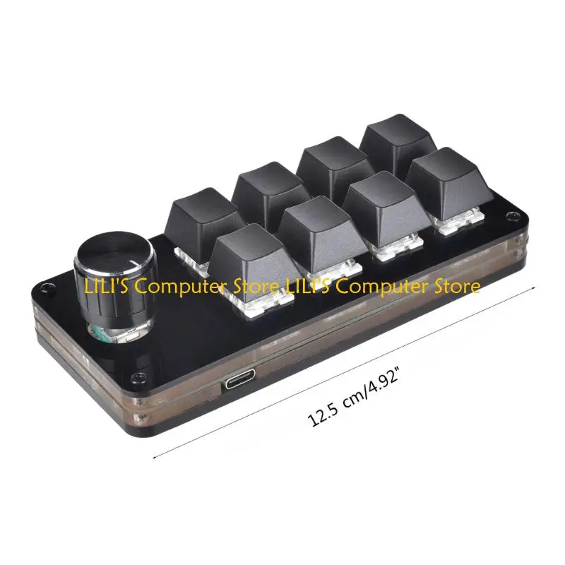 A52B Mini Keyboard 8 Key 1 Knob Gamer Programmable Keypad Diy Hot Swap Kustomisasi Keyboard Keyboard Keypad Makro