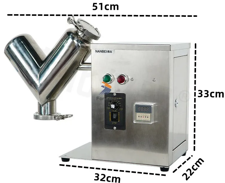 2 L Kleine Mixer V Type Experimentele Mixer Materiaal V Vormige