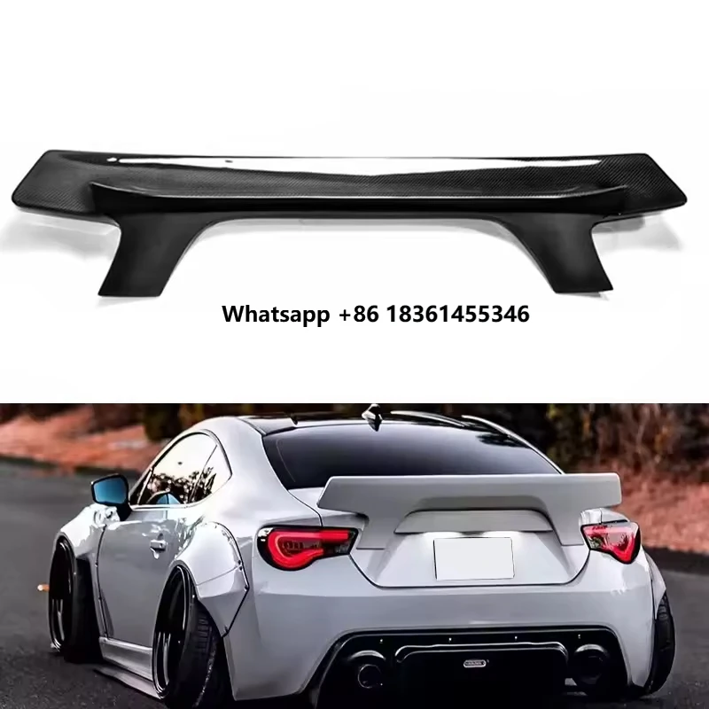 for GT86 BRZ Wide Bodykit，After Test Real Carbon Fiber Fibre Rear Trunk Spoiler Big Wing Duck Tail Single Deck