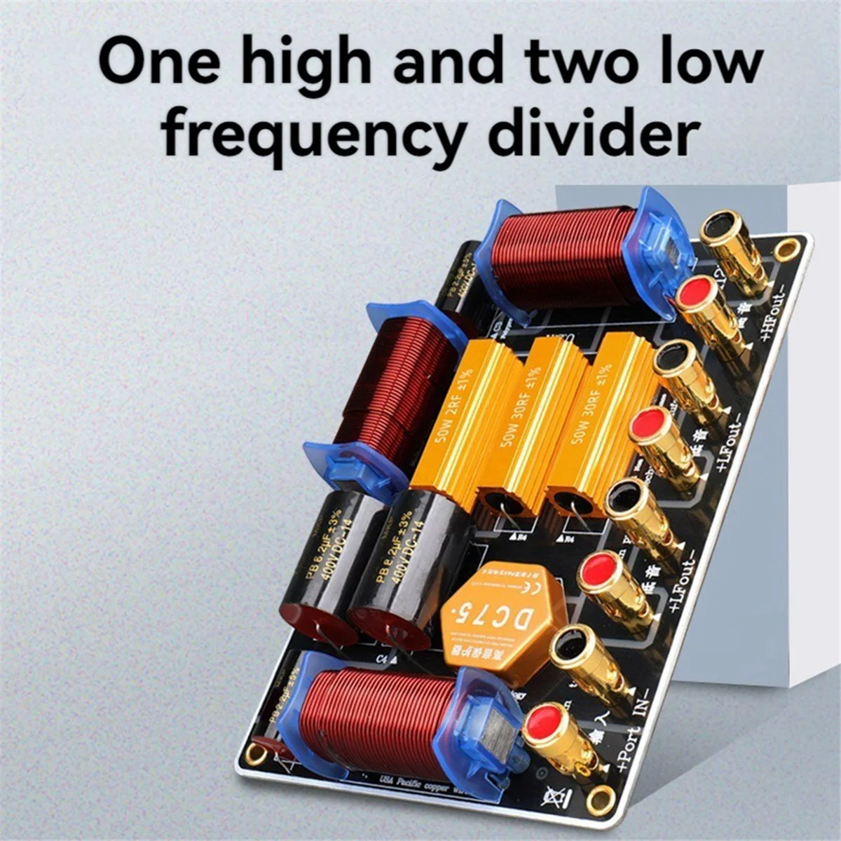 BAAZ PANAS ~ Speaker Crossover 1300W Daya Tinggi Dua Pembagi Frekuensi Satu Tinggi Dua Rendah untuk Speaker Ganda 10 Inci/12 Inci/15 Inci