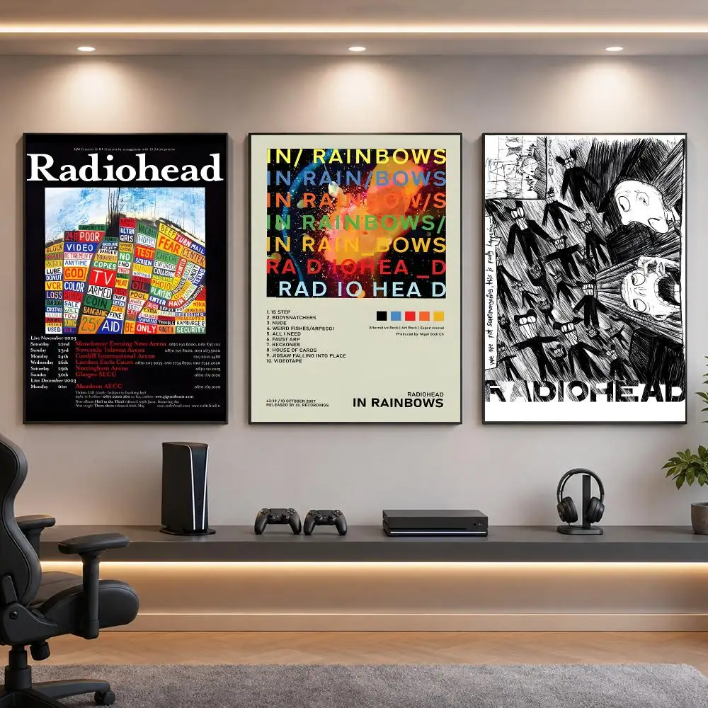 Band Rock R-Radiohead Poster HD Removable Wall Art Gift Bedroom Lounge Dorm Office Gaming Cafe Bars
