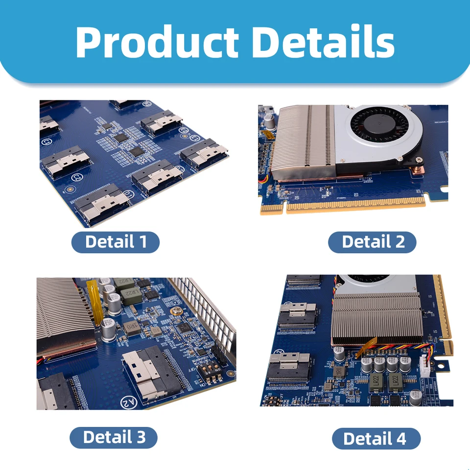 PLX88096 Expansion Card/PCIe 4.0 Switch 6ports 10ports Card/split
