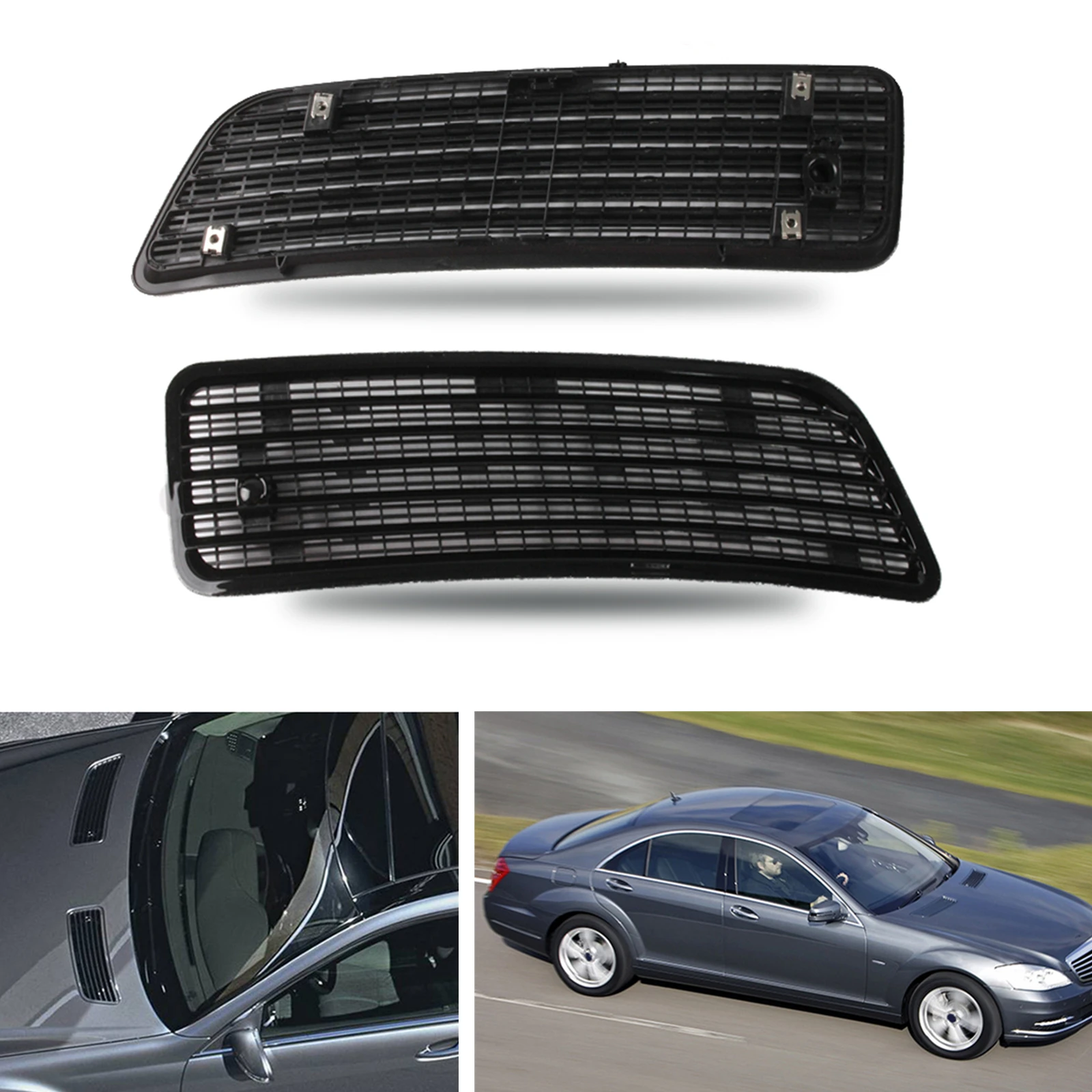 

Car Front Upper Bonnet Air Vent Outlet Grille Cover Trim Engine Frame For Mercedes Benz S Class S550 W221 2007-2013